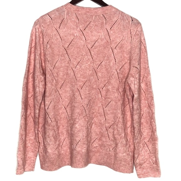 Loft pink knit scoop neck sweater size XL - Picture 2 of 2